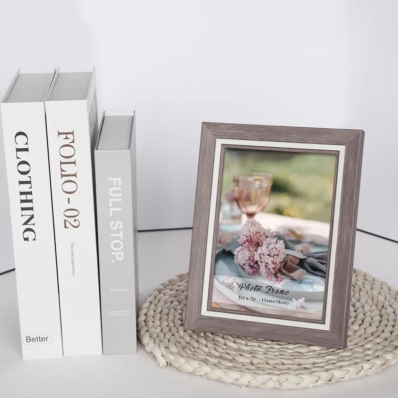 Maple Color Display Table Stand PS Plastic Student Photo Frame