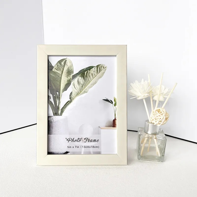 Simple Beige Photo Frame PS Material For Wedding And Family