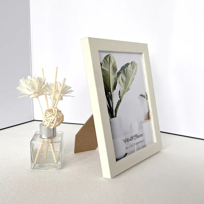 Simple Beige Photo Frame PS Material For Wedding And Family