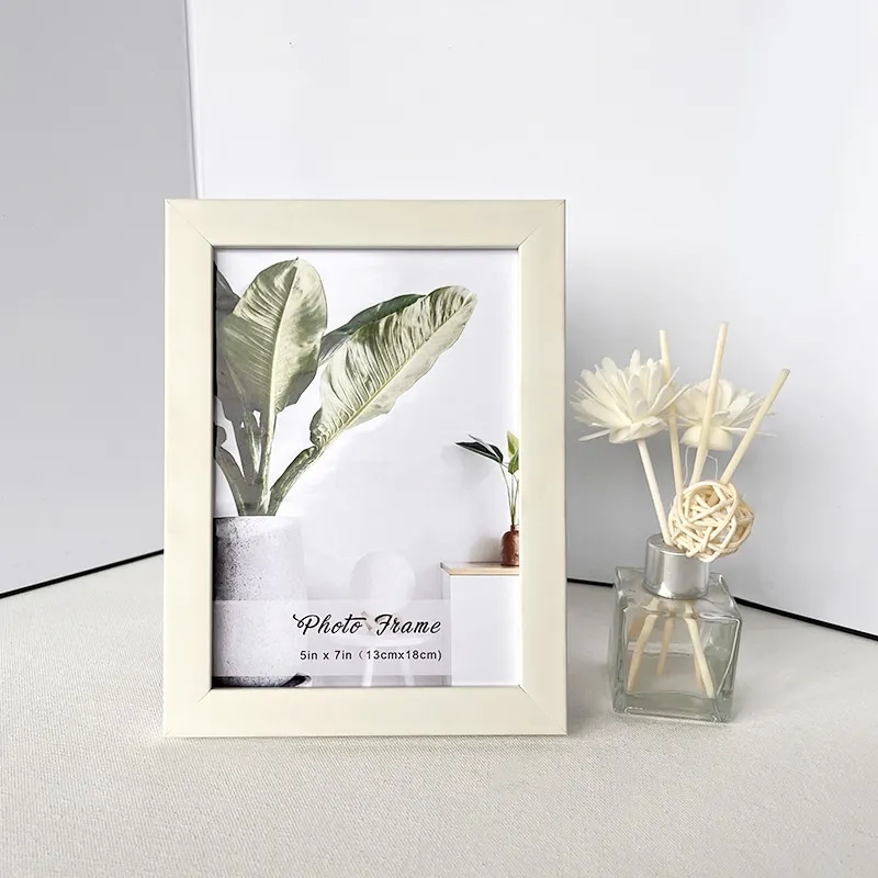 Simple Beige Photo Frame PS Material For Wedding And Family