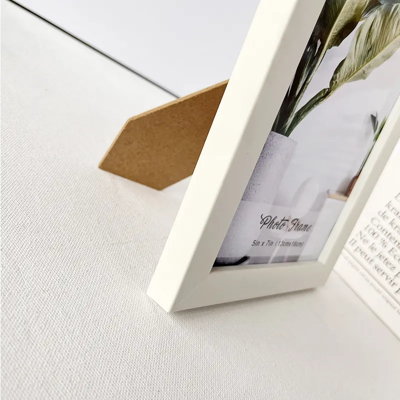 Simple Beige Photo Frame PS Material For Wedding And Family