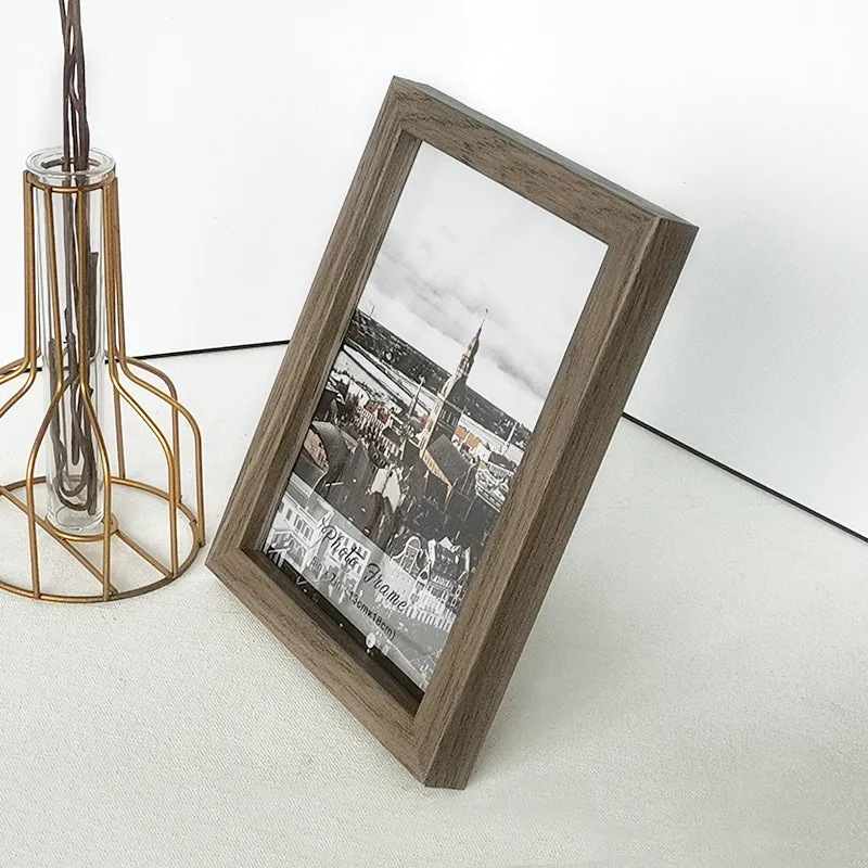 5x7 Dark Oak MDF Wooden Table Top Photo Frame