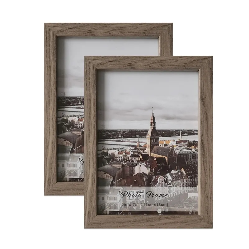 5x7 Dark Oak MDF Wooden Table Top Photo Frame