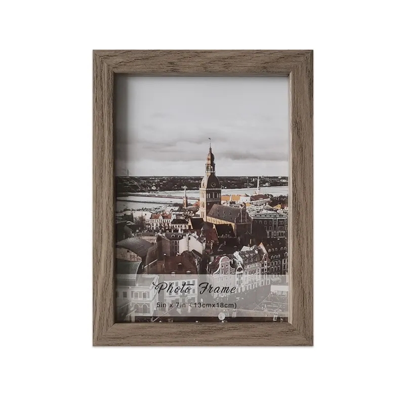 5x7 Dark Oak MDF Wooden Table Top Photo Frame