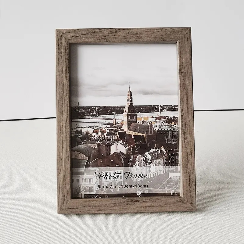 5x7 Dark Oak MDF Wooden Table Top Photo Frame