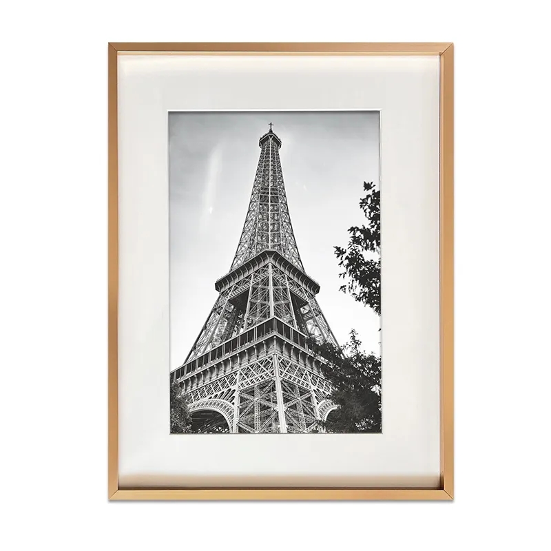 Large Size Silver Decorative Aluminium Frame Photo With Reinforced Glass