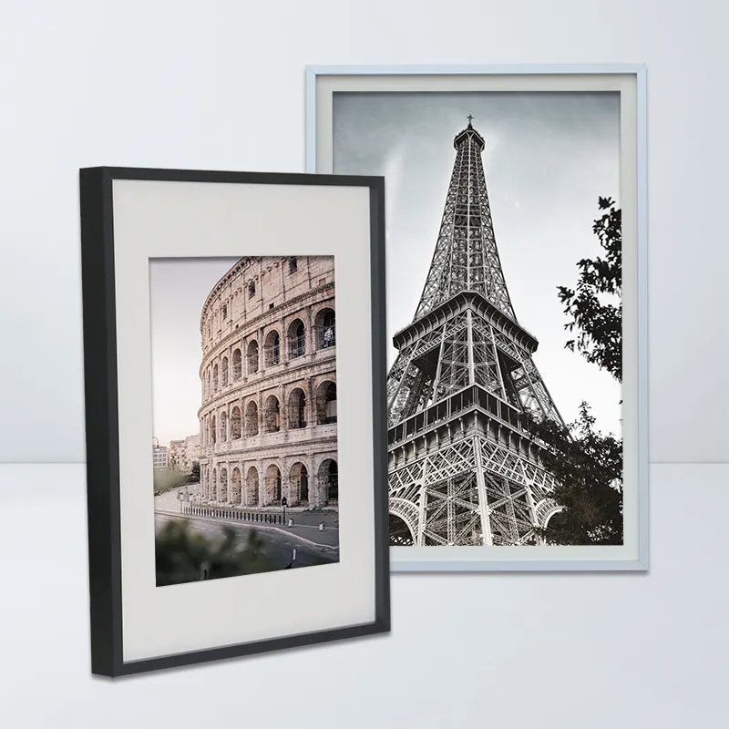 Large Size Silver Decorative Aluminium Frame Photo With Reinforced Glass