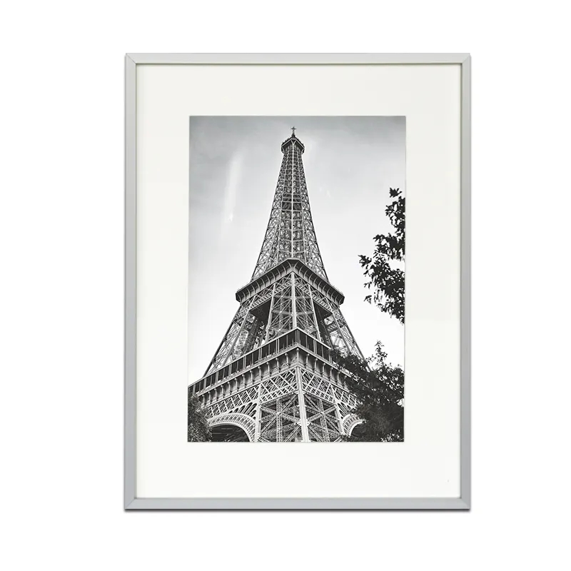 Large Size Silver Decorative Aluminium Frame Photo With Reinforced Glass